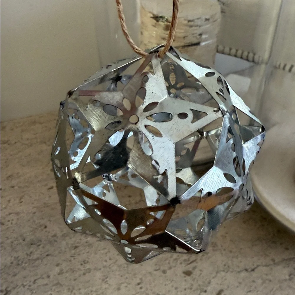 West Elm Metal Round Star Ornaments / Set of 3